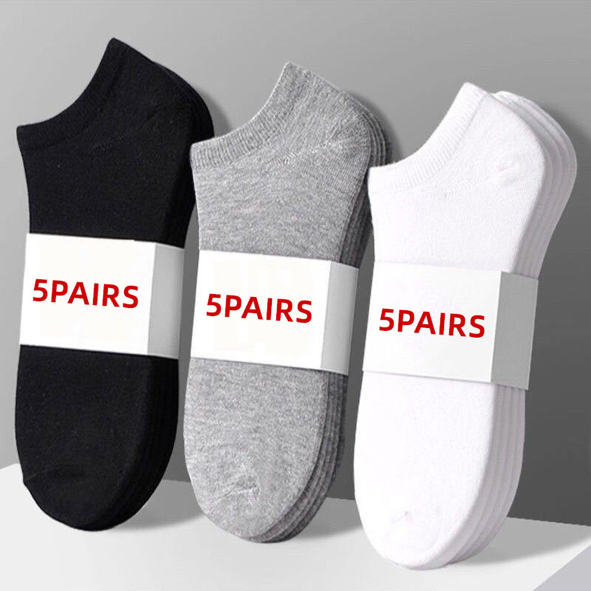 Socks Ankle Men - 5 paar unisex casual effen kleur