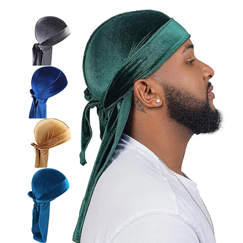 Men'S Fashion With Hat - kkjoy Unisex Fluwelen Durags Bandana Tulband
