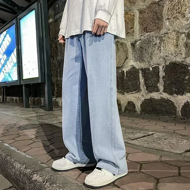 Men'S Fashion Grey Jeans - Koreaanse stijl streetwear, nieuwe mode, wijde,