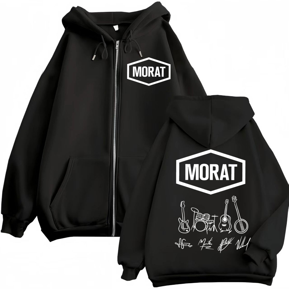 Mens Fashion Zip Up Hoodies - Morat Colombia Band Merch Rits Hoodies