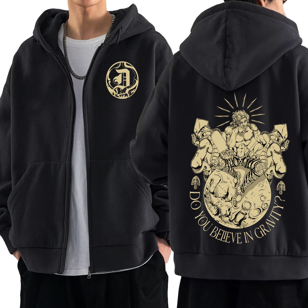 Mens Fashion Zip Up Hoodies - Anime Jojo Bizarre Adventure Rits Hoodies