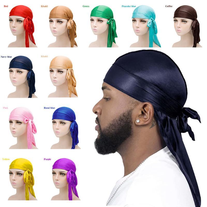 Men'S Fashion With Hat - Unisex Zijdeachtige Lange Staart Durag Piraat