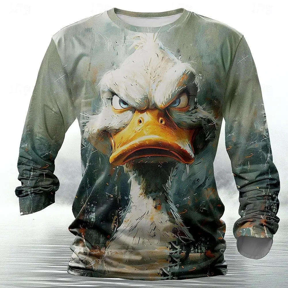 Mens Fashion Clothes - Grappige 3D dierenprint heren T-shirt Hip
