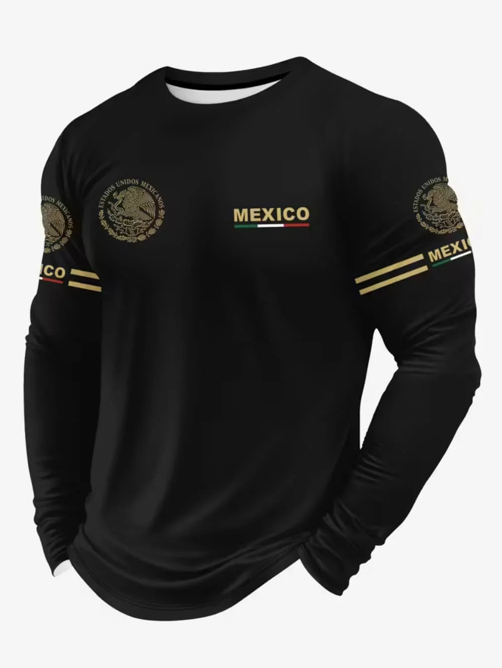 Men'S Fashion T Shirts - Heren T-shirt met Mexicaanse adelaarsprint, modieus