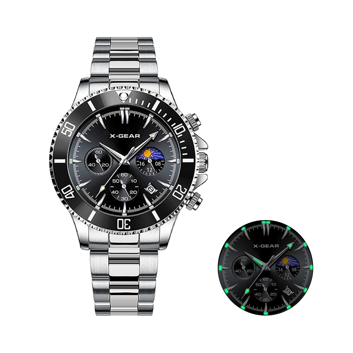 Men'S Fashion X - X-GEAR Modekalender Heren quartzhorloge Luxe zwarte