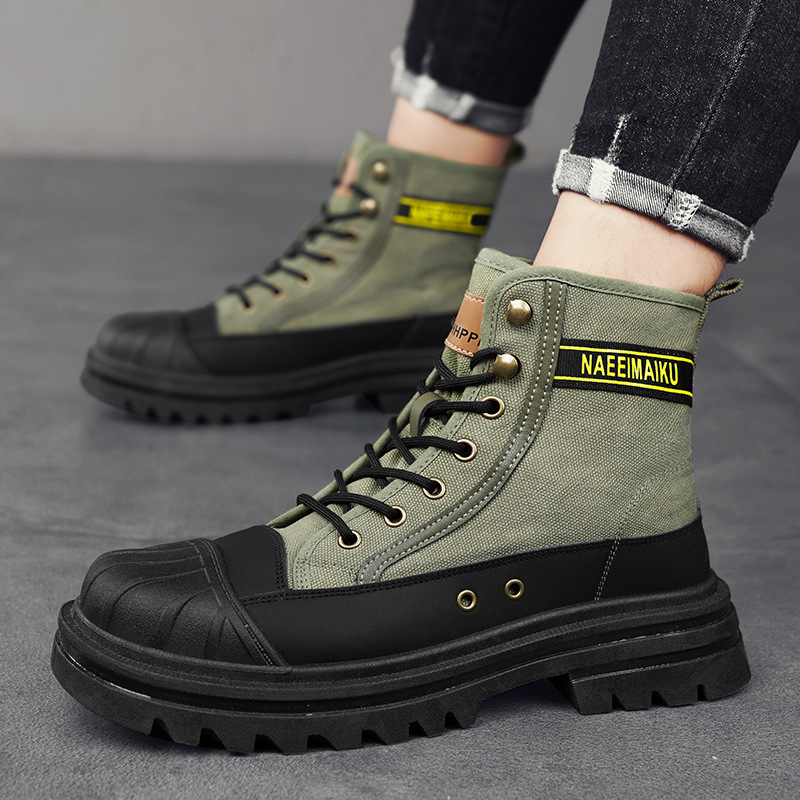 Men'S Fashion News - Heren Canvas Laarzen Mode Hoge Top