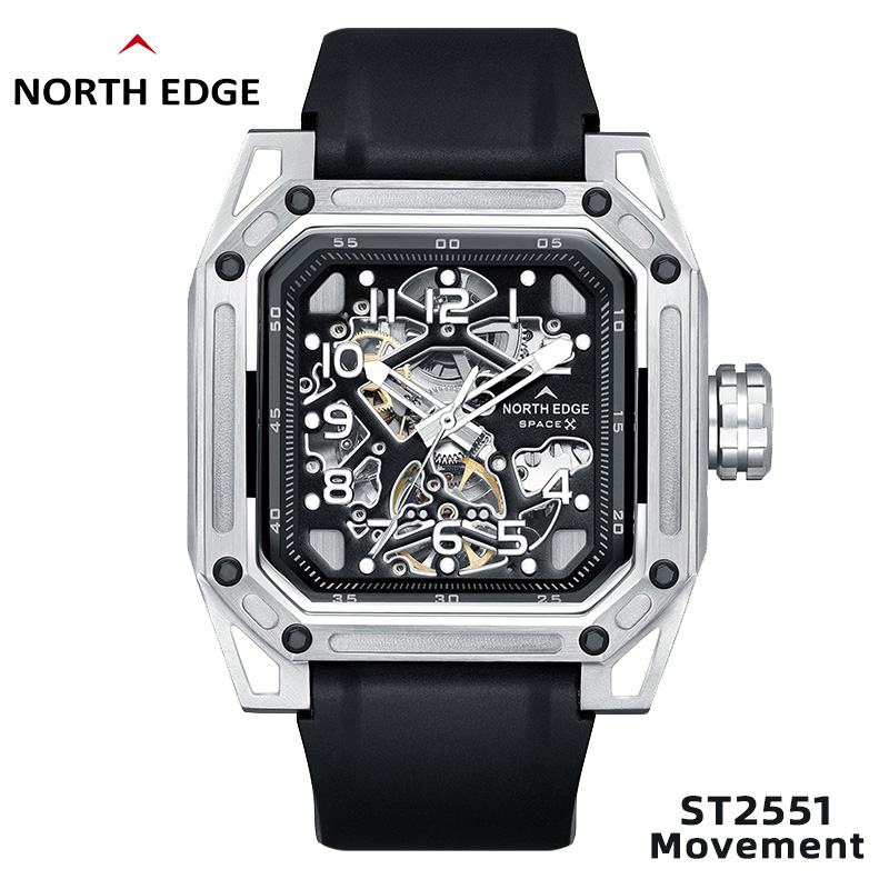 Men'S Fashion X - NORTH EDGE mechanische herenhorloges roestvrij staal
