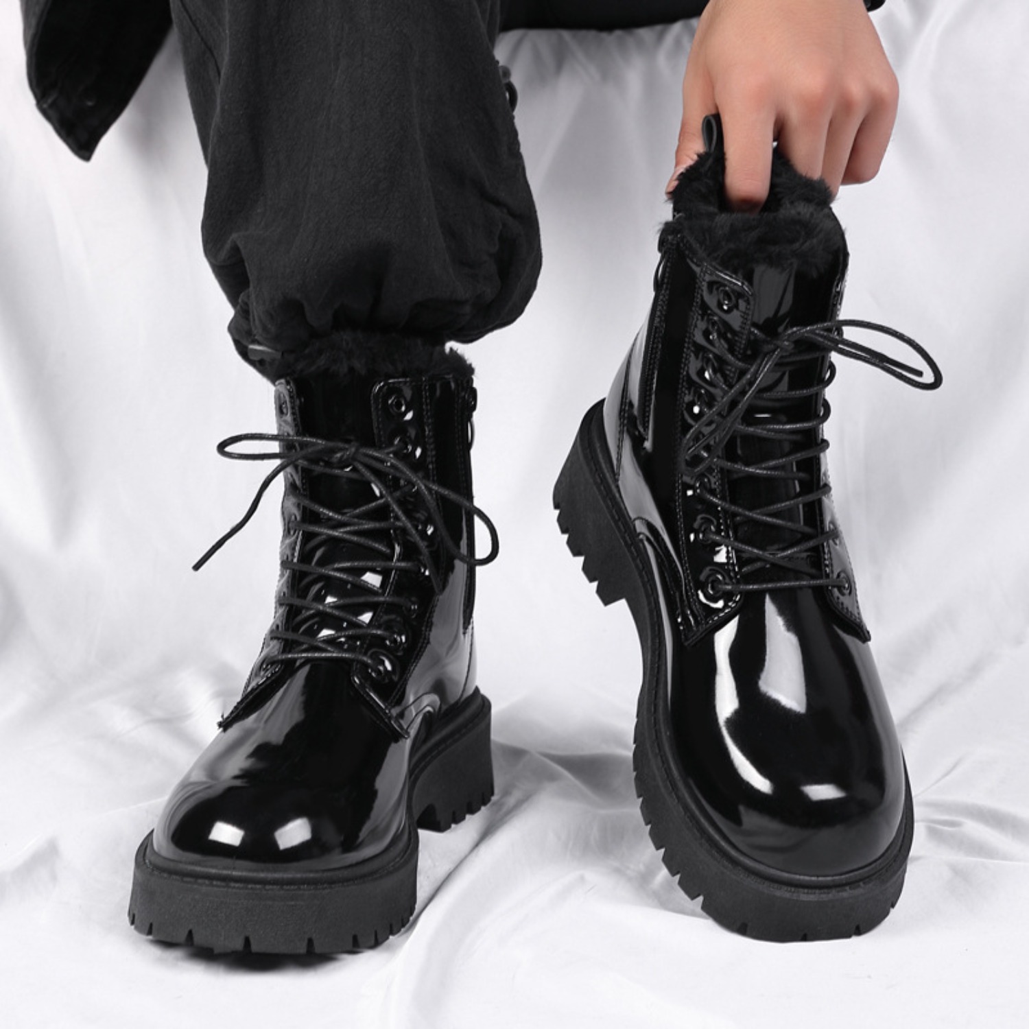 Warme, pluche hoge laarzen voo - Men'S Fashion News recensie en prijs