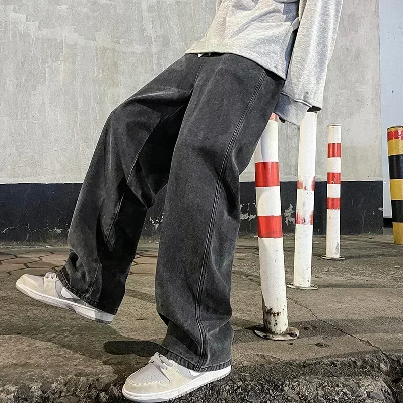 Koreaanse stijl streetwear, ni - Men'S Fashion Grey Jeans recensie en prijs