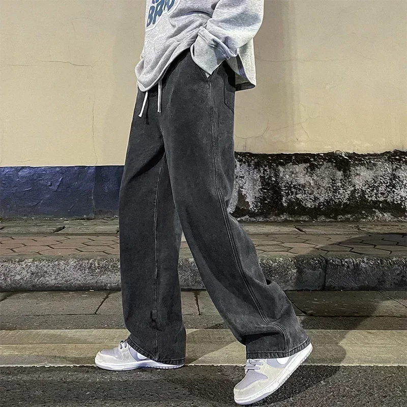 Koreaanse stijl streetwear, ni - Men'S Fashion Grey Jeans recensie en prijs