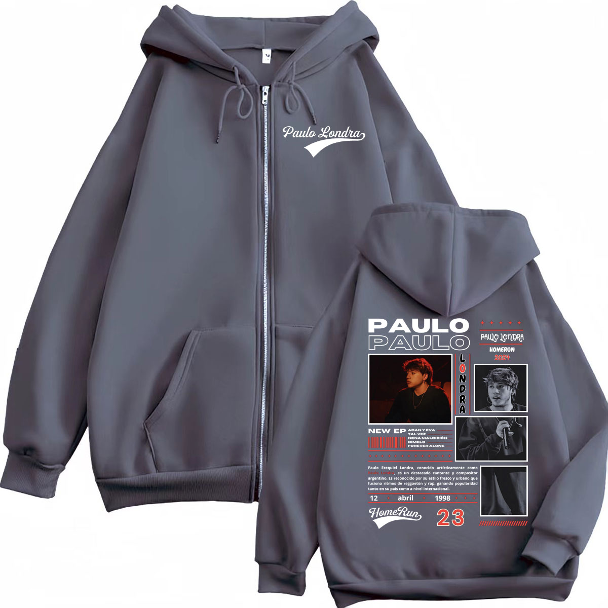 Rapper Paulo Londra Homerun Al - Mens Fashion Zip Up Hoodies recensie en prijs