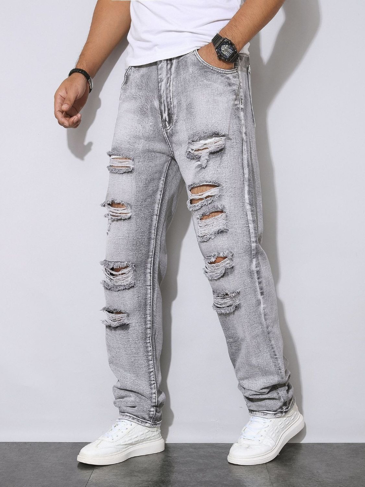 Heren herfst-winter grijs deni - Men'S Fashion Grey Jeans recensie en prijs