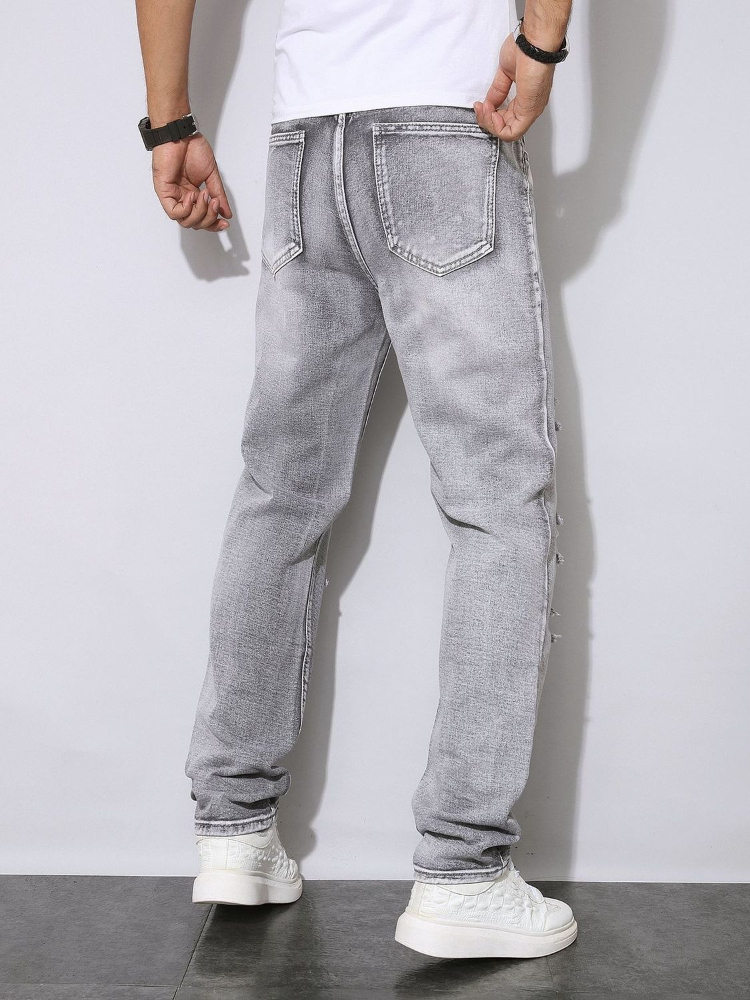 Heren herfst-winter grijs deni - Men'S Fashion Grey Jeans recensie en prijs