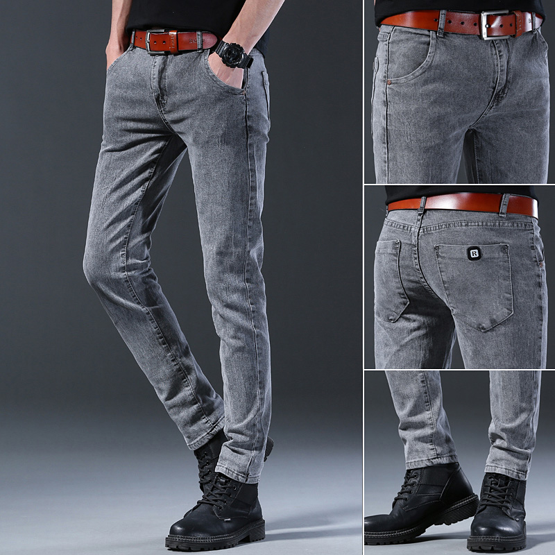 Heren slanke elastische grijze - Men'S Fashion Grey Jeans recensie en prijs
