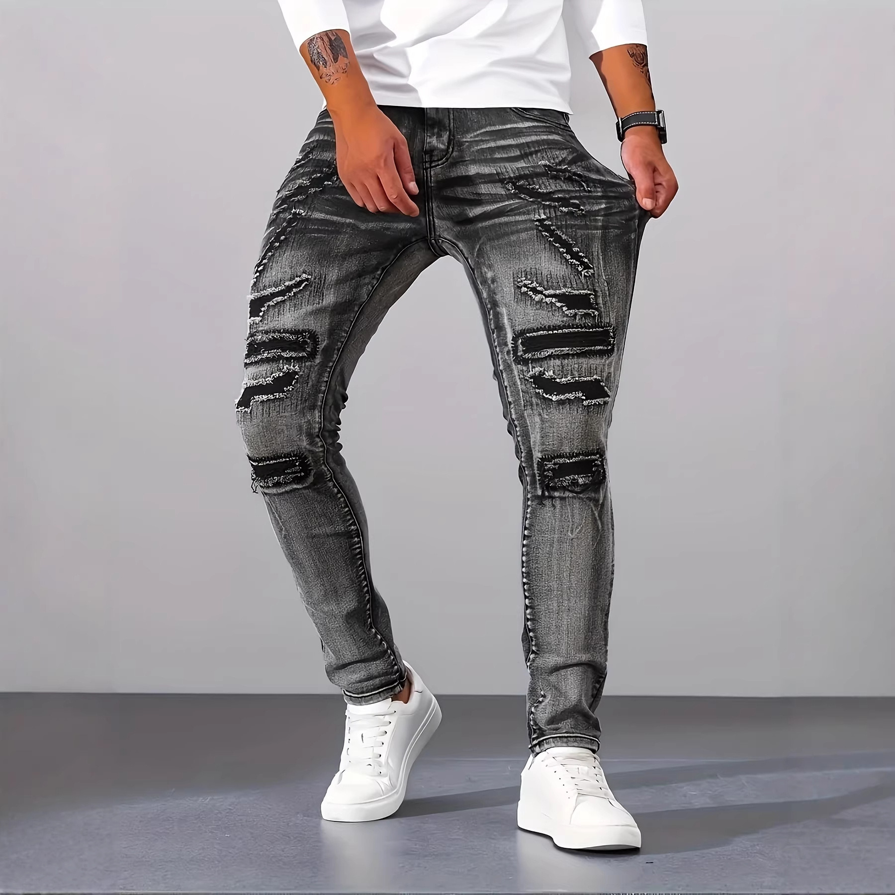 Heren Grijze Smalle Simpele Ca - Men'S Fashion Grey Jeans recensie en prijs