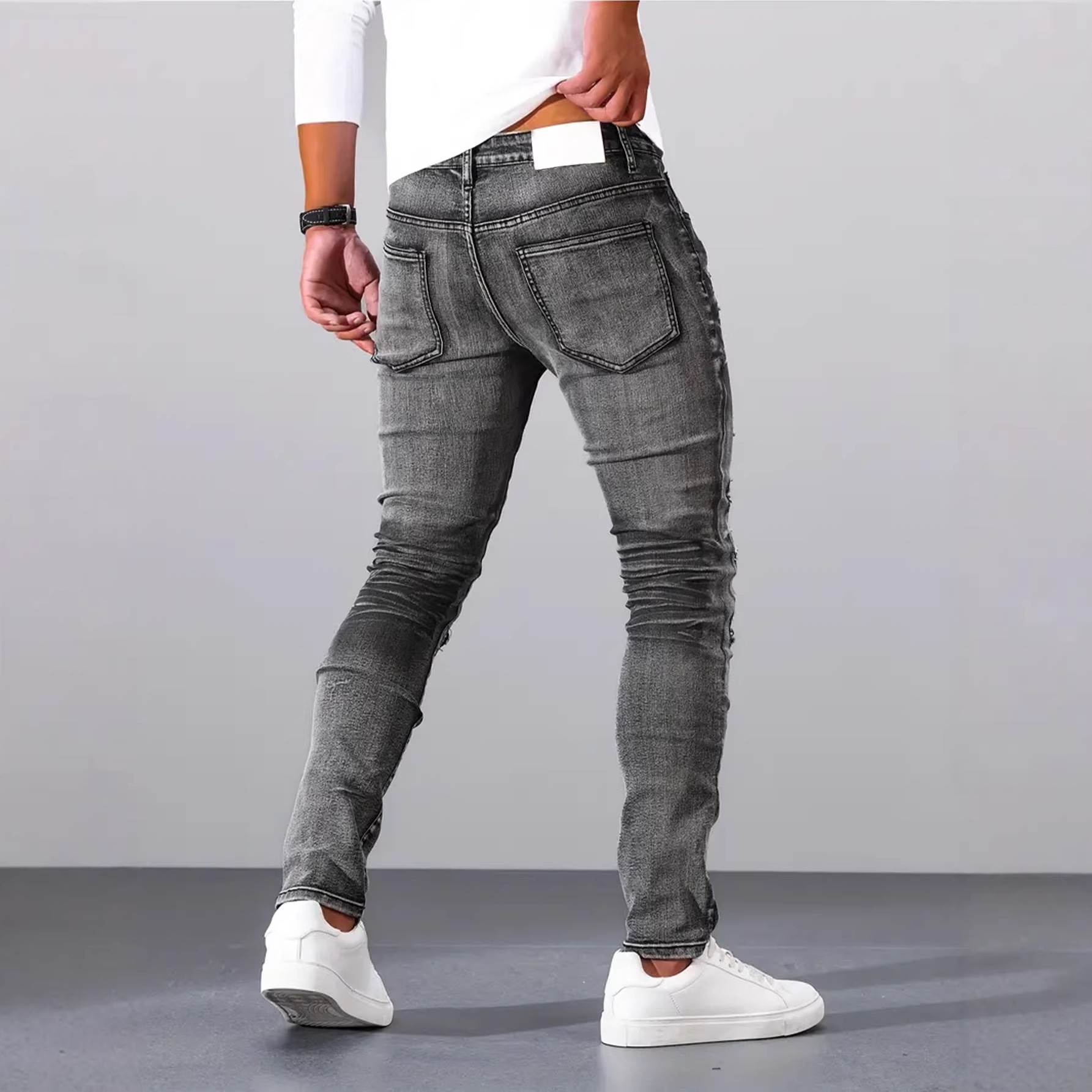 Heren Grijze Smalle Simpele Ca - Men'S Fashion Grey Jeans recensie en prijs