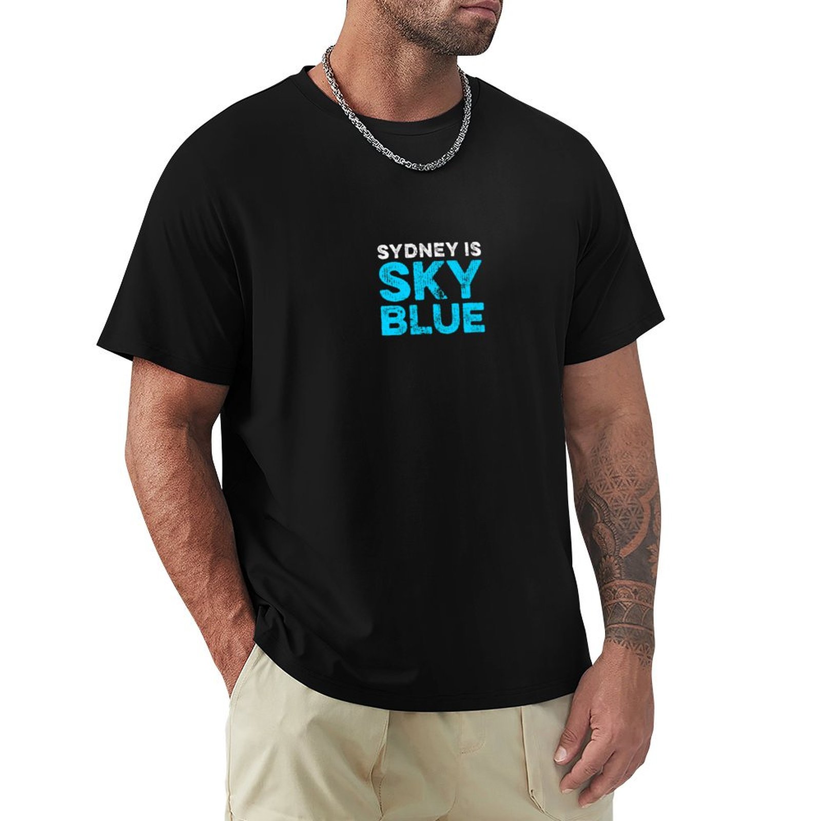 Sydney is een hemelsblauw T-sh - Men'S Fashion Sydney recensie en prijs
