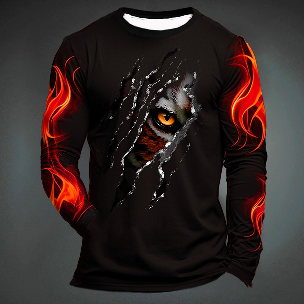 Grappige Tijgerprint T-shirt V - Mens Fashion Clothes recensie en prijs