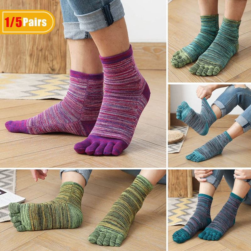 1/5 Pairs Man Kleurrijke Teen  - Socks Ankle Men recensie en prijs