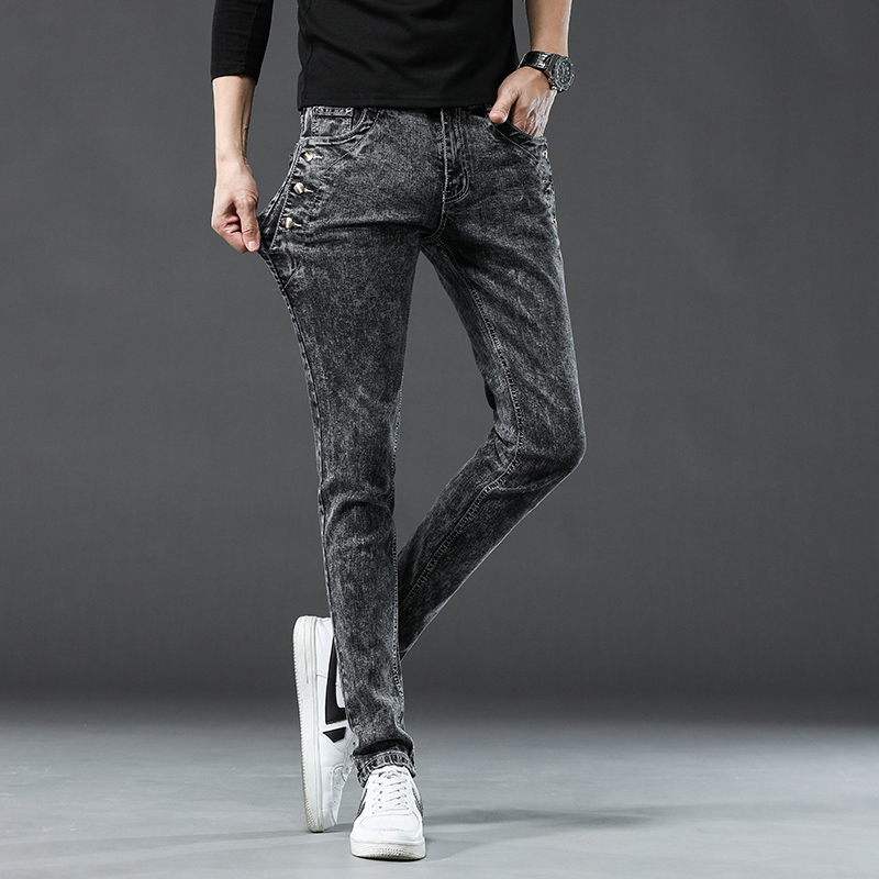 Klassieke slanke vintage mode  - Men'S Fashion Grey Jeans recensie en prijs