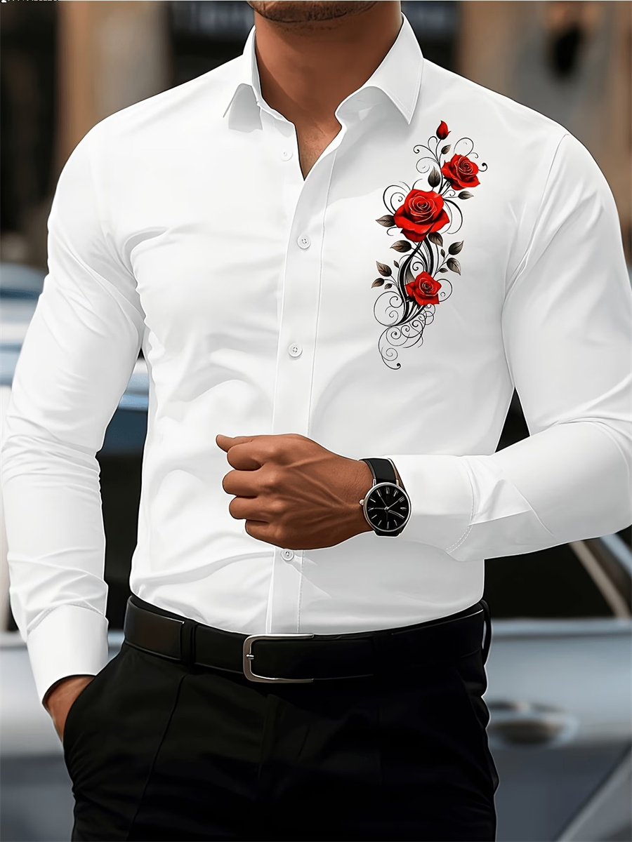 Herenshirt met rode rozenprint - Mens Fashion Summer recensie en prijs