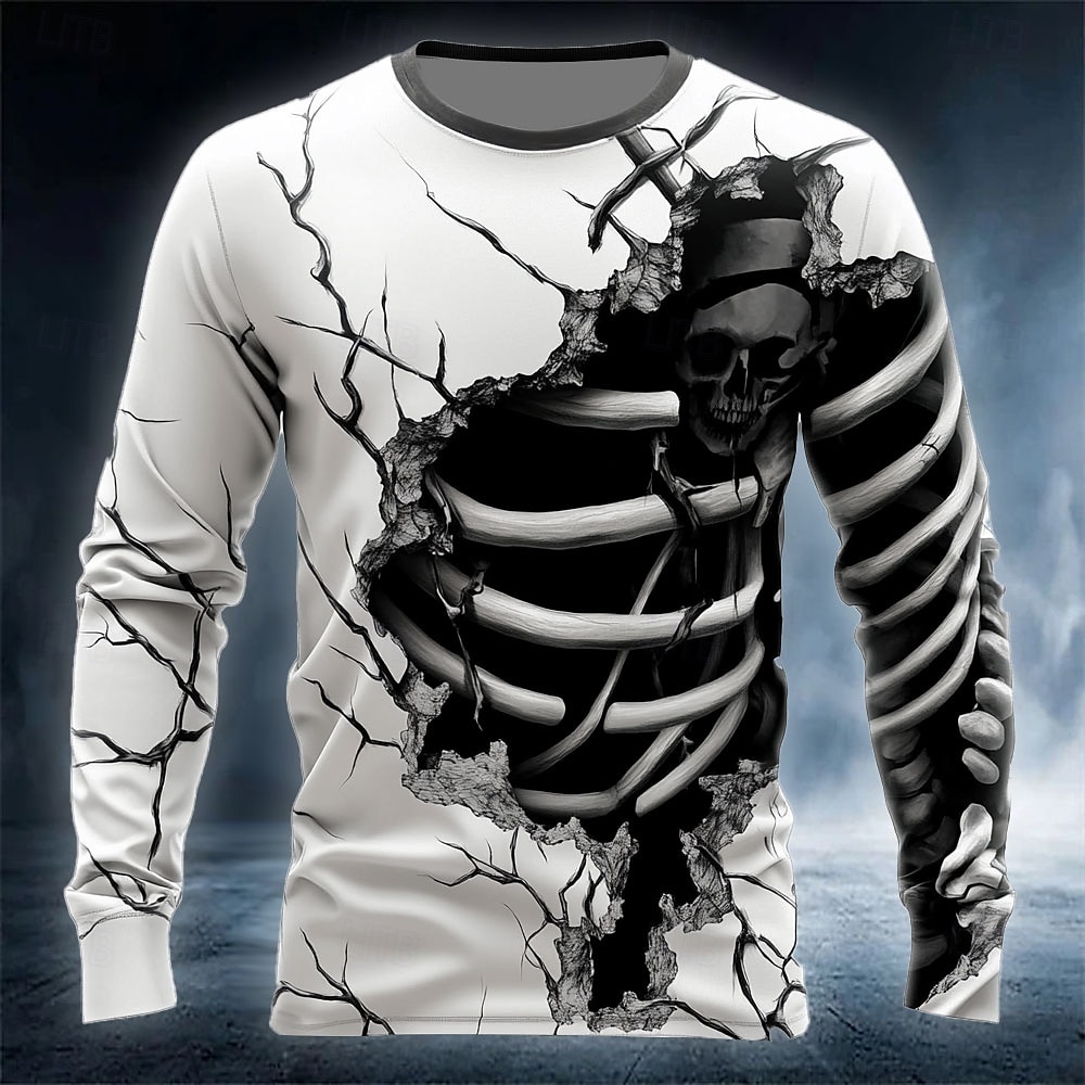 Grappig 3D Schedelprint Heren  - Mens Fashion Clothes recensie en prijs