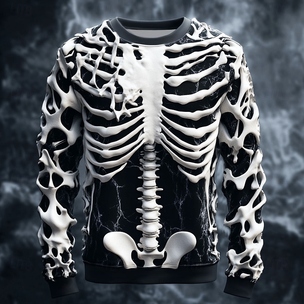 Grappig 3D Schedelprint Heren  - Mens Fashion Clothes recensie en prijs