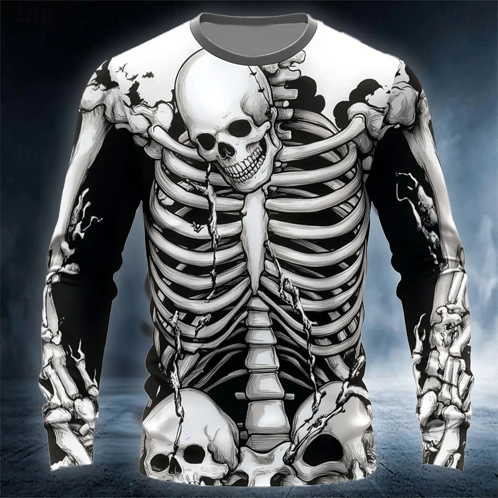 Grappig 3D Schedelprint Heren  - Mens Fashion Clothes recensie en prijs