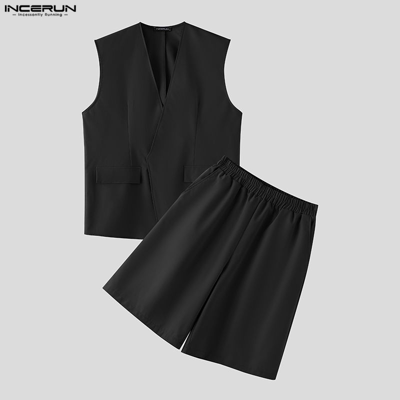 INCERUN Herensets Effen Kleur  - Mens Fashion Summer recensie en prijs